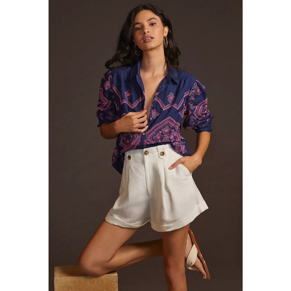 Anthropologie Embroidered Relaxed Button Down Shirt - Picture 2 of 11